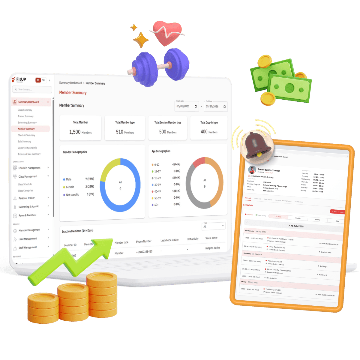 FitUP Manager — ระบบจัดการฟิตเนสครบวงจร