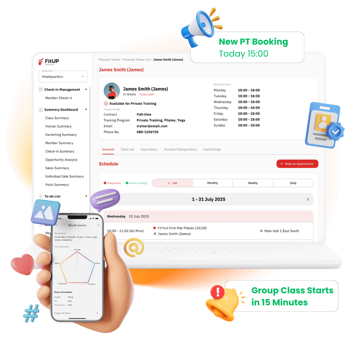 FitUP Trainers — ระบบจัดการเทรนเนอร์ และตารางสอน